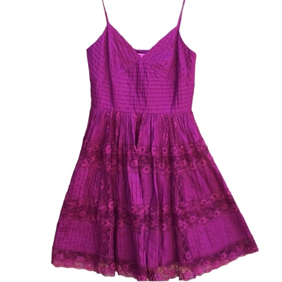 Betsey Johnson Dresses & Skirts - Betsey Johnson Vintage Mini Magenta Ruffled Dress